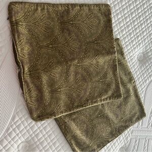 Pottery Barn Olive Green Paisley Pillow Covers SET of 2